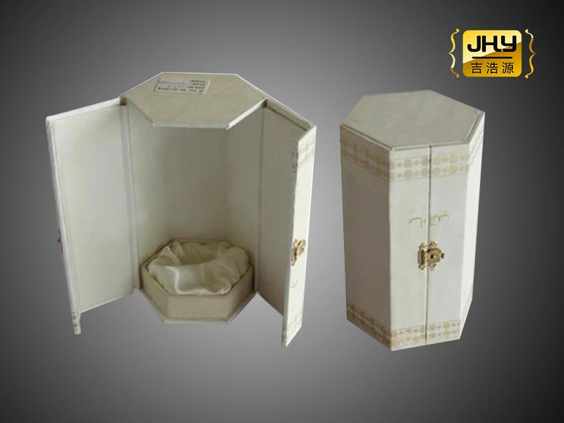 3 White Double Door Wine Box