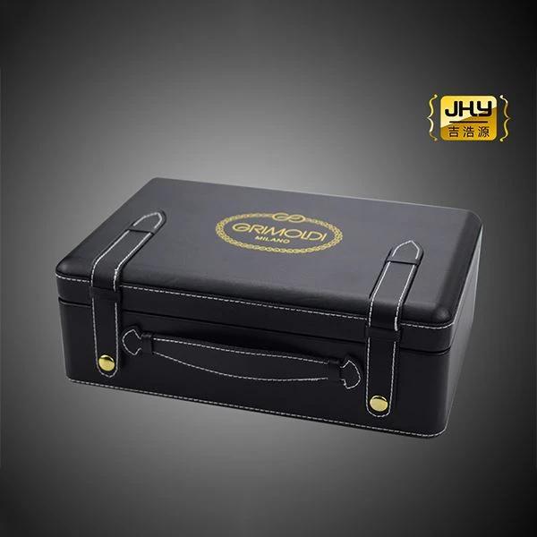 Schwarzes Leder Uhr Organisator