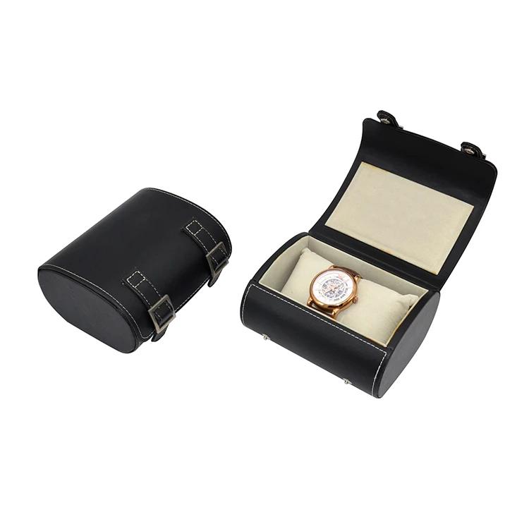 Black PU Button Watch Box