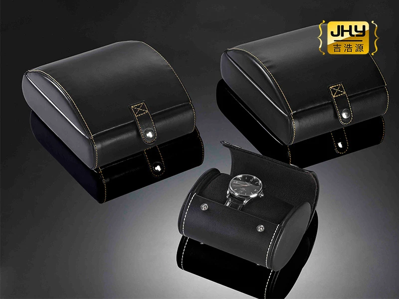 24 Black Button Watch Box