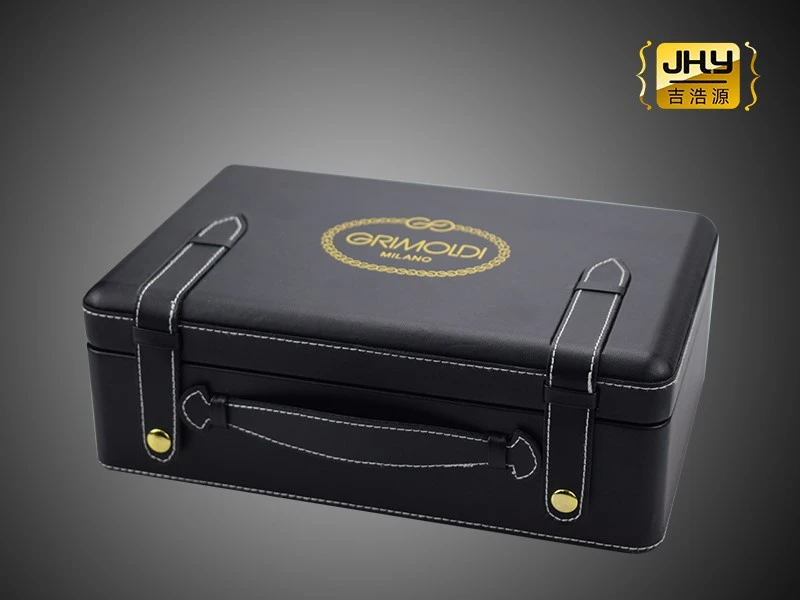 8 Black Leather Watch Organiser