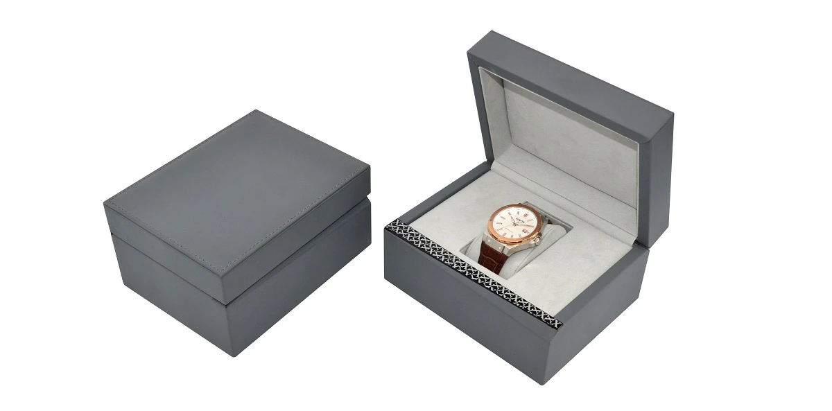 Classic black paper watch box