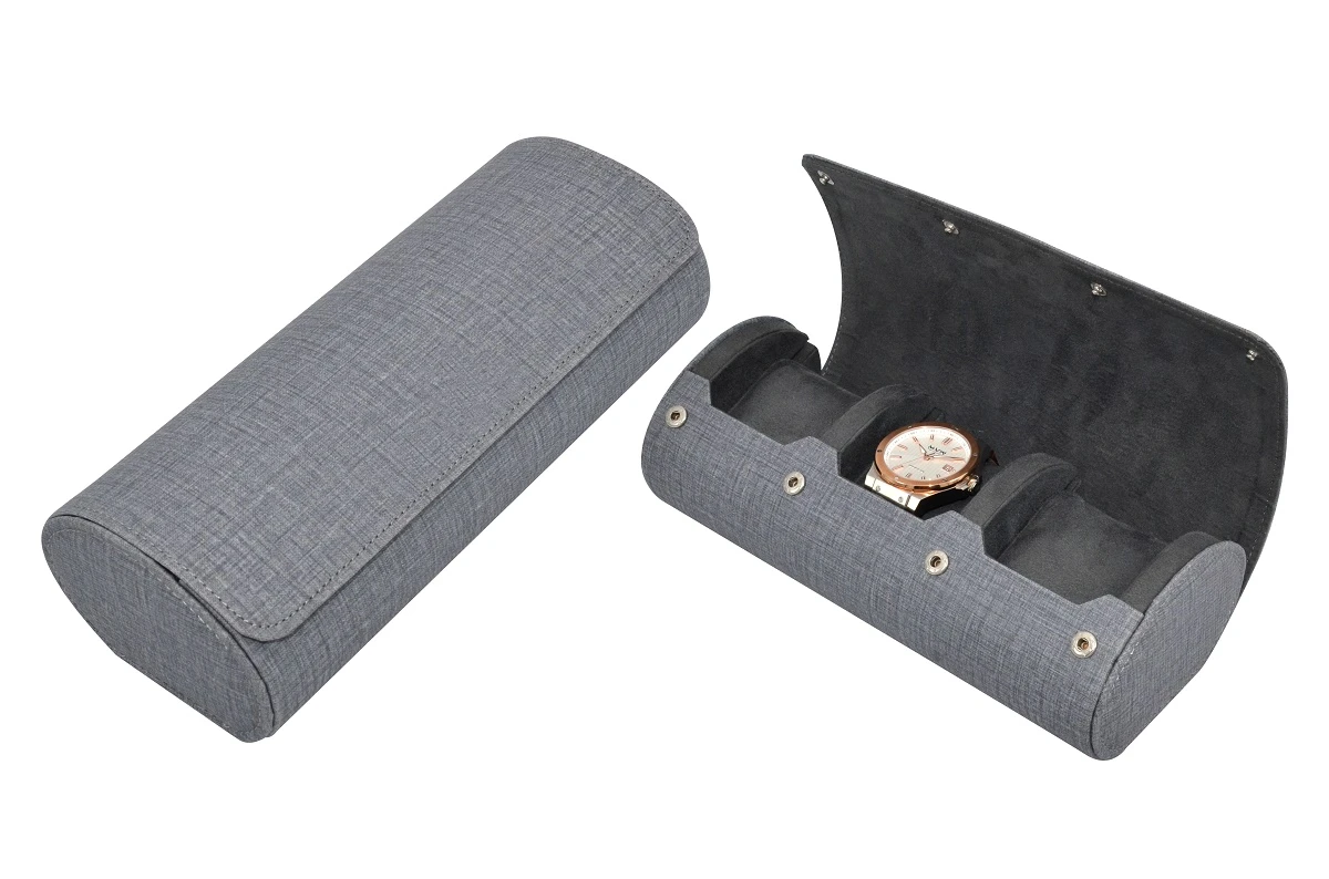 Cylindrical Watch Box with Travelling Bag
