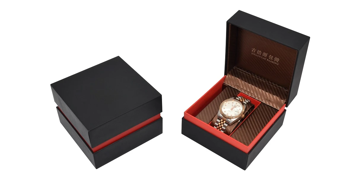 Elegant Black and Red Watch Box