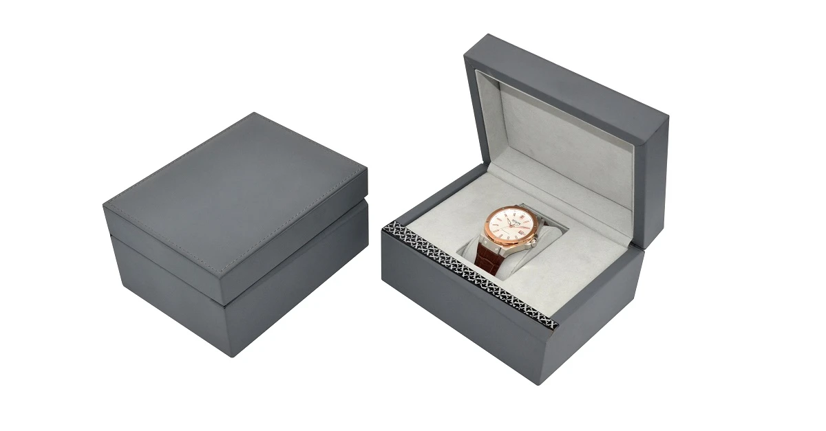 Classic black paper watch box