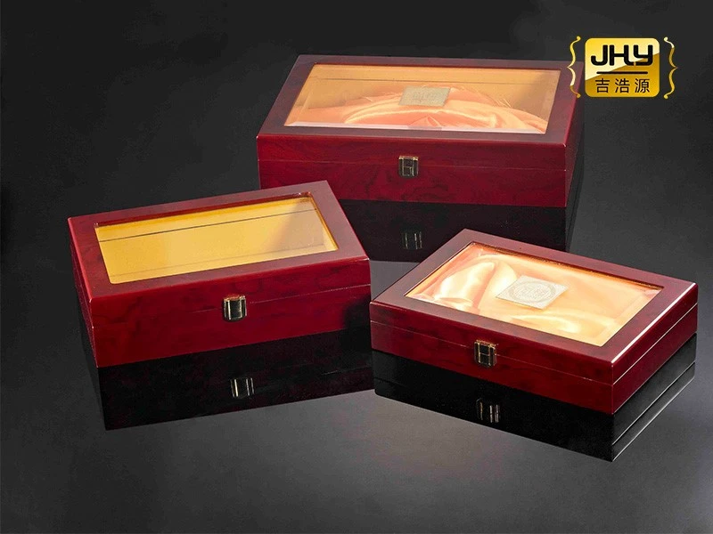 34 Solid Wood Watch Display Box with Clear Glass Top