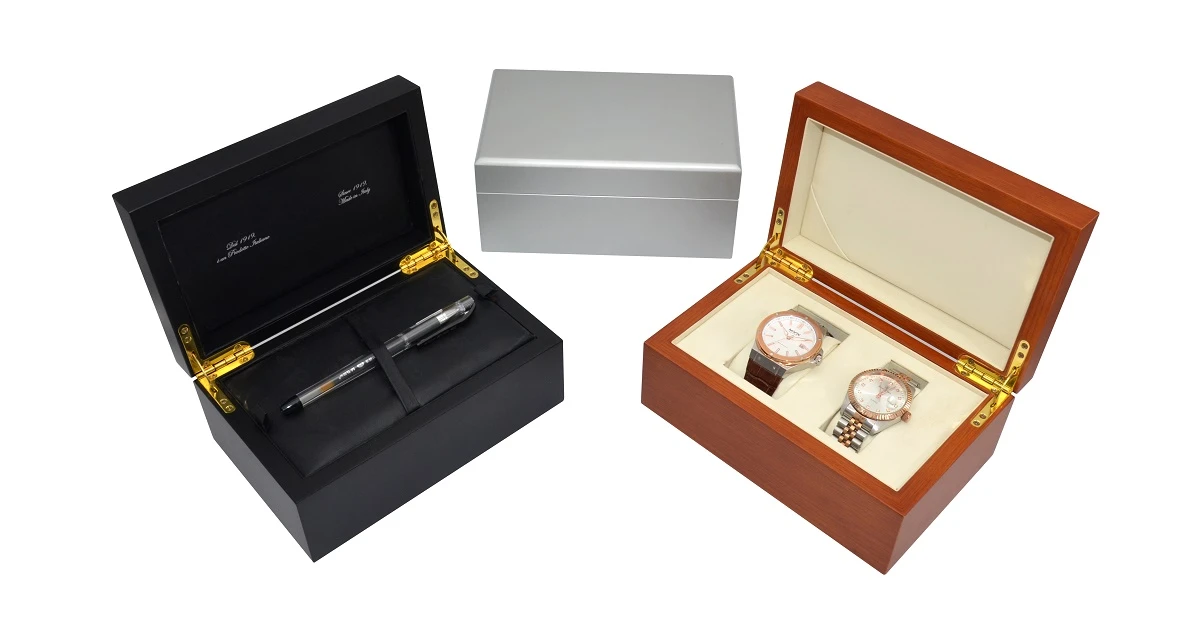 Two Slots Wooden Watch Box