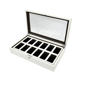 12 Slot Glass Top Premium Wooden Watch Display Cases