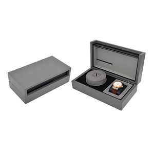 Luxury Low-profile Watch Box In Grey Wood
