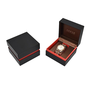 Elegant Black and Red Watch Box