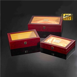 Solid Wood Watch Display Box with Clear Glass Top