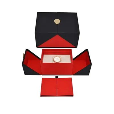 Key Visual And Tactile Elements Of The Double Door Black Gift Box