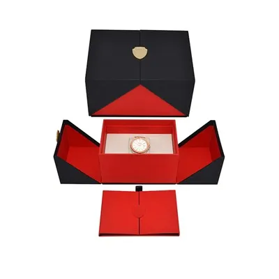 Key Visual And Tactile Elements Of The Double Door Black Gift Box