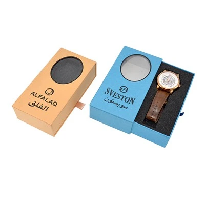 Light Blue Paper Watch Box